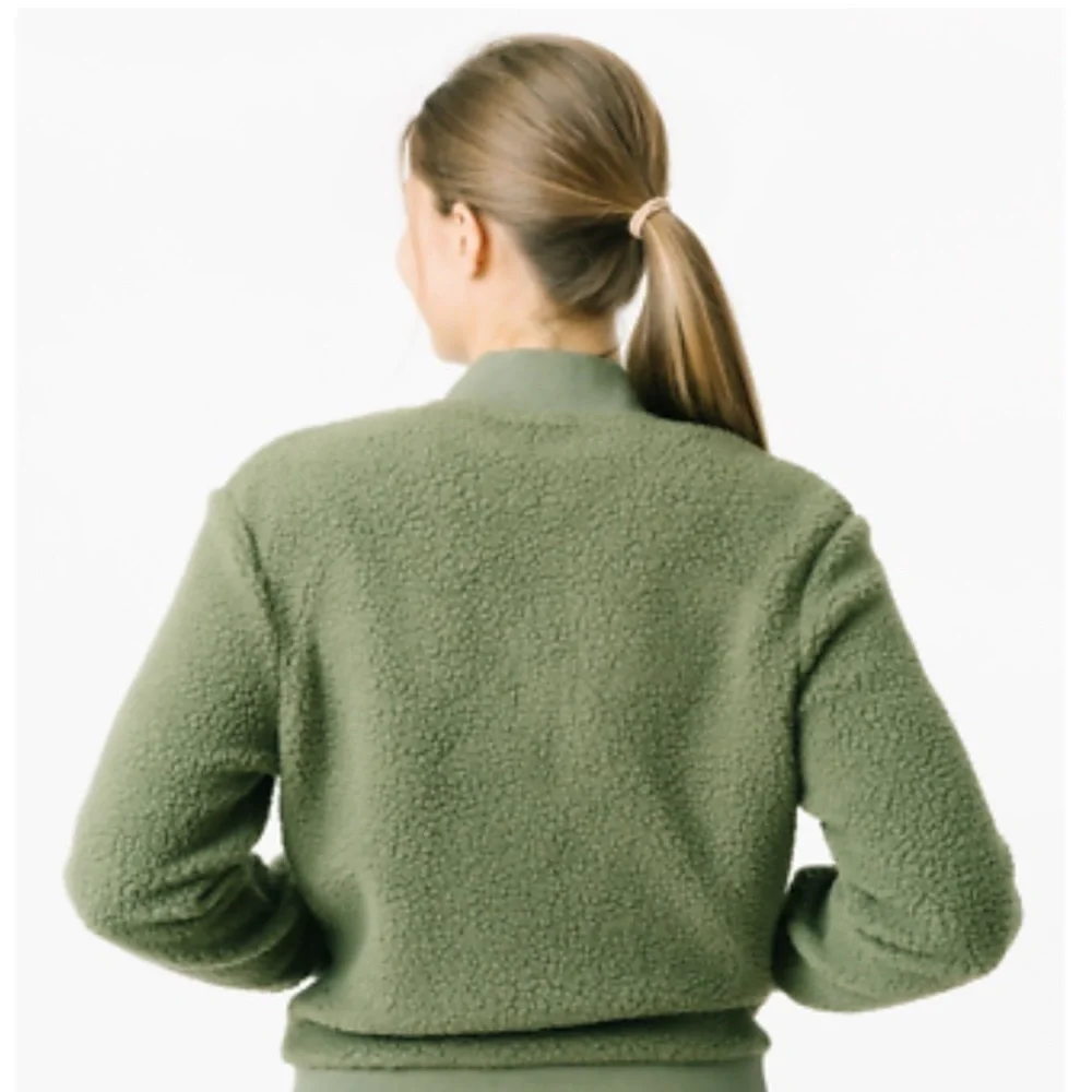 ZYIA Green Bomber Jacket with Fitted Silhouette